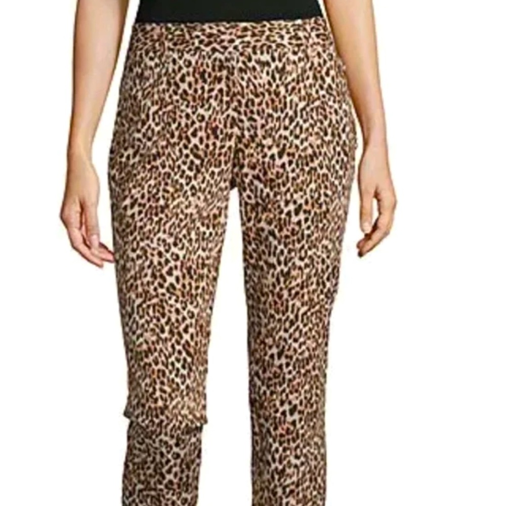 Worthington Cheetah Print Ankle Cut Mid-Rise Stretch Pants NWT Size 8
